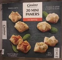 Mängden socker i 20 Mini paniers - Saumon & aneth, fromage de chèvre & tomate mi-séchée, poulet & abricot à l'orientale, féta & basilic