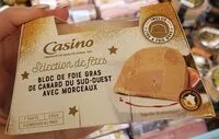 Mängden socker i Bloc de foie gras de canard du SudOuest avec morceaux, lyre intégrée