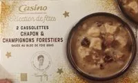 Mängden socker i 2 Cassolettes Chapon & champignons forestiers sauce au bloc de foie gras
