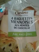 Mängden socker i 4 baguettes viennoises aux pépites de chocolat Aux œufs frais