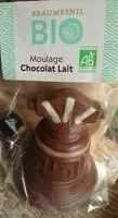 Mängden socker i Moulage cloche chocolat au lait BIO