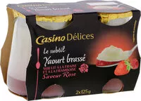 Mängden socker i Yaourt brassé Le Subtil fraise framboise saveur rose