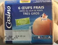 Mängden socker i 6 Œufs frais Datés du Jour de Ponte TRES GROS
