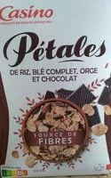 Mängden socker i Pétales de riz, blé complet, orge et chocolat