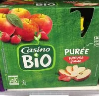 Mängden socker i Purée de pomme et de fraise BIO, sans sucres ajoutés
