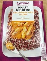 Mängden socker i Poulet duo de riz sauce crème de coco et curry