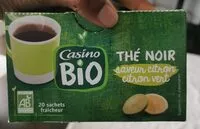Mängden socker i Thé noir saveur citron citron vert BIO 20 sachets