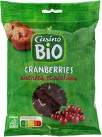 Mängden socker i Cranberries sucrées séchées issues de l'agriculture biologique