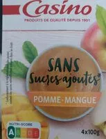 Mängden socker i Purée de pommes et de mangues sans sucres ajoutés