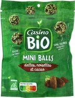 Mängden socker i Mini boules de fruits Bio séchés DattesNoisettesCacao