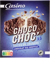 Mängden socker i Barres de céréales chocolat riz roufflé