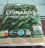 Mängden socker i Epinards feuilles entières