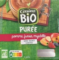 Mängden socker i Purée pomme fraise myrtille