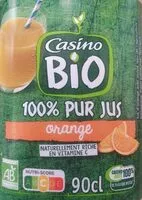 Mängden socker i Casino Bio 100% pur jus "orange"