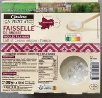 Mängden socker i Faisselle de Bresse Moulée à la main