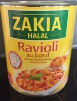 Mängden socker i Zakia ravioli halal boeuf 800g