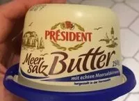 Mängden socker i Président Meersalzbutter
