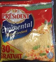 Mängden socker i President emmental rape fondant 350g+30% offert