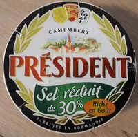 Mängden socker i Camembert president sel reduit de 30% 250g