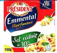 Mängden socker i President emmental rape sel reduit de 30% 150g