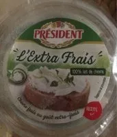 Mängden socker i L'extra frais 100% lait de chèvre Président