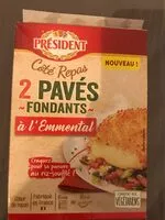 Mängden socker i PRESIDENT COTE REPAS 2 PAVES FONDANTS A L EMMENTAL 200g