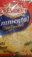 Mängden socker i President emmental rape fondant 3x70g