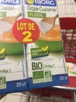 Mängden socker i Soja Cuisine Bjorg, 2x250g Offre Spéciale