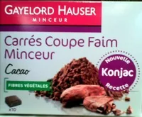 Mängden socker i Carrés coupe faim minceur Cacao Gayelord Hauser