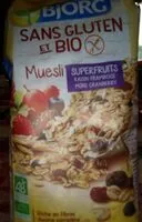 Mängden socker i Muesli super fruits
