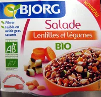 Mängden socker i Salade Lentilles et légumes Bio - 180 g - Bjorg