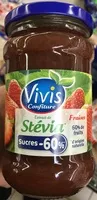 Mängden socker i Confiture Fraises extrait de Stévia