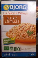 Mängden socker i Céréales et légumes secs, blé riz et lentilles