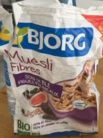 Mängden socker i Muesli fibres son de blé figues pruneaux