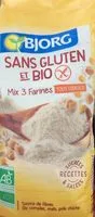 Mängden socker i Mélange de farines de riz, maïs et pois-chiche sans gluten et bio