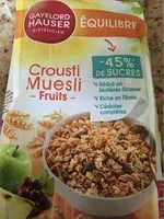 Mängden socker i Crousti muesli fruits
