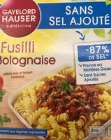 Mängden socker i Fusilli a la bolognaise