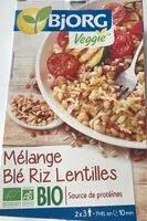 Mängden socker i Mélange blé riz lentilles