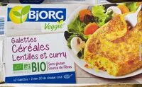 Mängden socker i Galettes céréales lentilles et Curry Bio