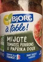 Mängden socker i Mijoté Tomates, poivrons & paprika doux