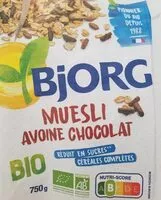 Mängden socker i Muesli avoine chocolat