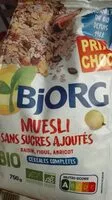 Mängden socker i Muesli sans sucres ajoutés (raisin, figue, abricot)