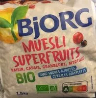 Mängden socker i Muesli super fruits
