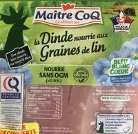 Mängden socker i Aiguillettes de dinde nourrie aux graines de lin