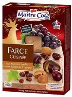 Mängden socker i Farce cuisinée aux marrons confits et aux raisins de Corinthe