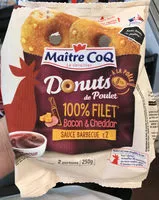 Mängden socker i Donuts de poulet 100% Filet Bacon & Cheddar sauce Barbecue