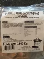 Mängden socker i Lamelles Kebab Surgelées
