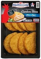 Mängden socker i Escalope cordon bleu -25% de sel, 800g