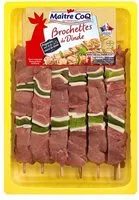 Mängden socker i Brochette de dinde poivrons x12