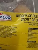 Mängden socker i Nuggets de filet de poulet